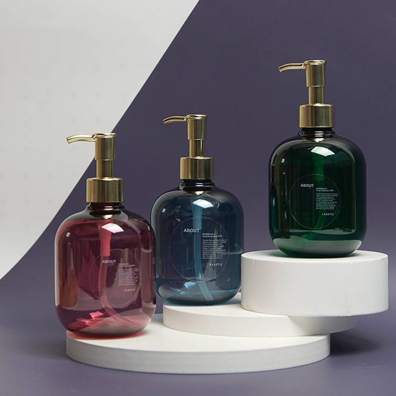 300 ml 500 ml PET plastový jantarový kulatý prázdný kondicionér Láhev na tělové mléko Zlatá lahvička na šampon s pumpičkou PET 300 ml 500 ml PET plastový jantarový kulatý prázdný kondicionér Láhev na tělové mléko Zlatá lahvička na šampon s pumpičkou PET