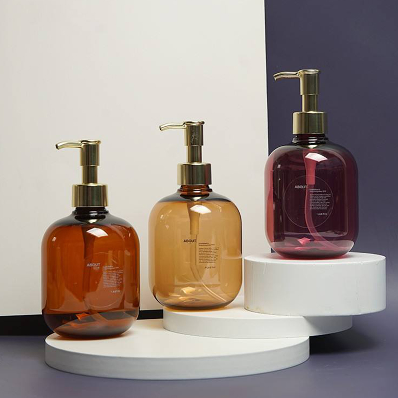 300 ml 500 ml PET plastový jantarový kulatý prázdný kondicionér Láhev na tělové mléko Zlatá lahvička na šampon s pumpičkou PET 300 ml 500 ml PET plastový jantarový kulatý prázdný kondicionér Láhev na tělové mléko Zlatá lahvička na šampon s pumpičkou PET