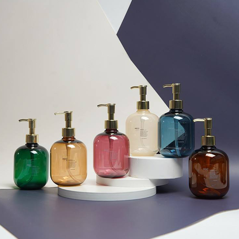 300 ml 500 ml PET plastový jantarový kulatý prázdný kondicionér Láhev na tělové mléko Zlatá lahvička na šampon s pumpičkou PET 300 ml 500 ml PET plastový jantarový kulatý prázdný kondicionér Láhev na tělové mléko Zlatá lahvička na šampon s pumpičkou PET