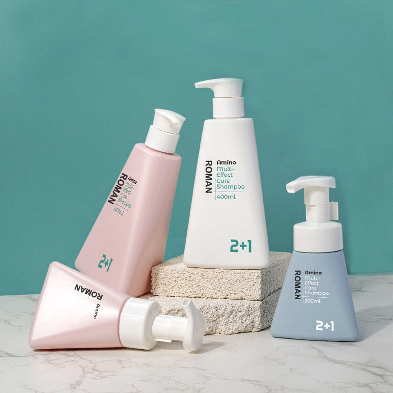 Trojúhelník 200 ml 400 ml PET čisticí prostředek na obličej Pěnová láhev s pumpičkou Plastová pěnová láhev dávkovač tekutého mýdla