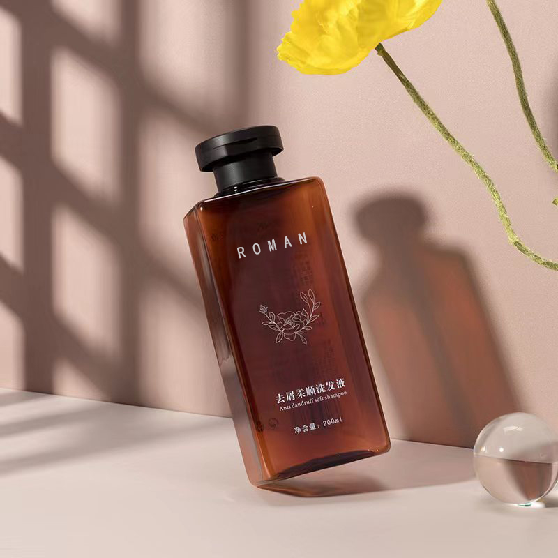 200 ml 300 ml PET lahvička na suché vymačkávání vlasů na vlasy s odklápěcím uzávěrem čtvercový plastový šampon se sprchovým gelem