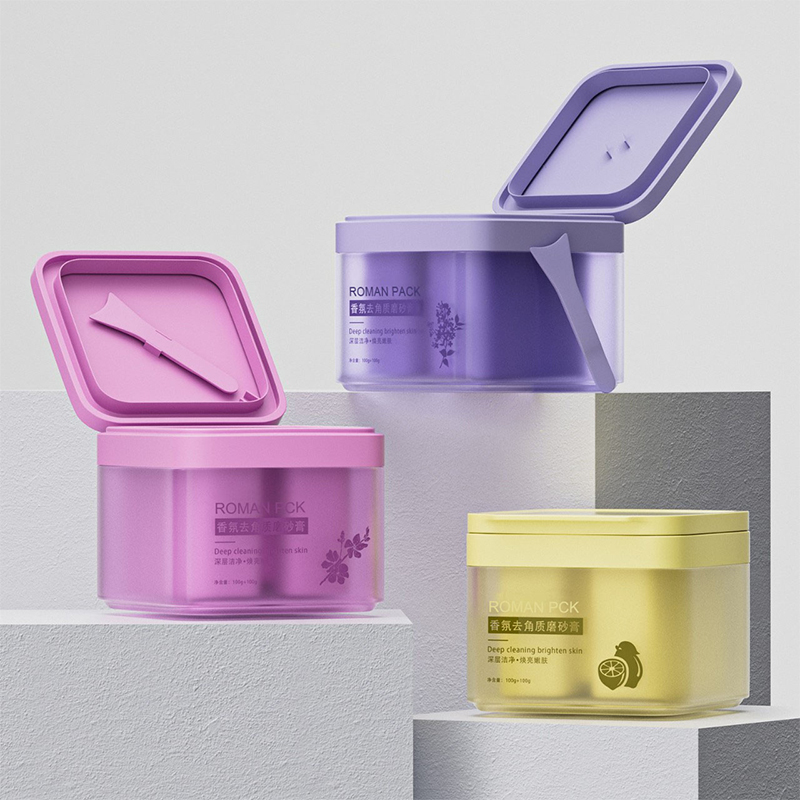 150 g 300 g Plastová čtvercová prázdná kosmetická péče o pleť Bělící krém Tělová másla Nádobka na opalovací krém s hydratačním krémem se lžičkou