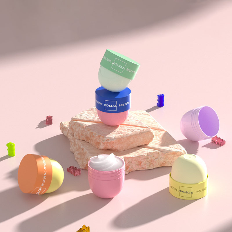 50ml prázdné kulaté plastové kelímky na smetanu Hrnkové lahvičky se širokými ústy 50g Pleťové peelingy Krémová dóza Nádoby na kosmetické balení