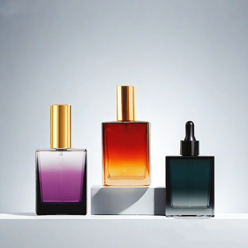 Kapátka lahvička se sérem skleněná kosmetická péče o pleť balení sítotisková lahvička s lotionem