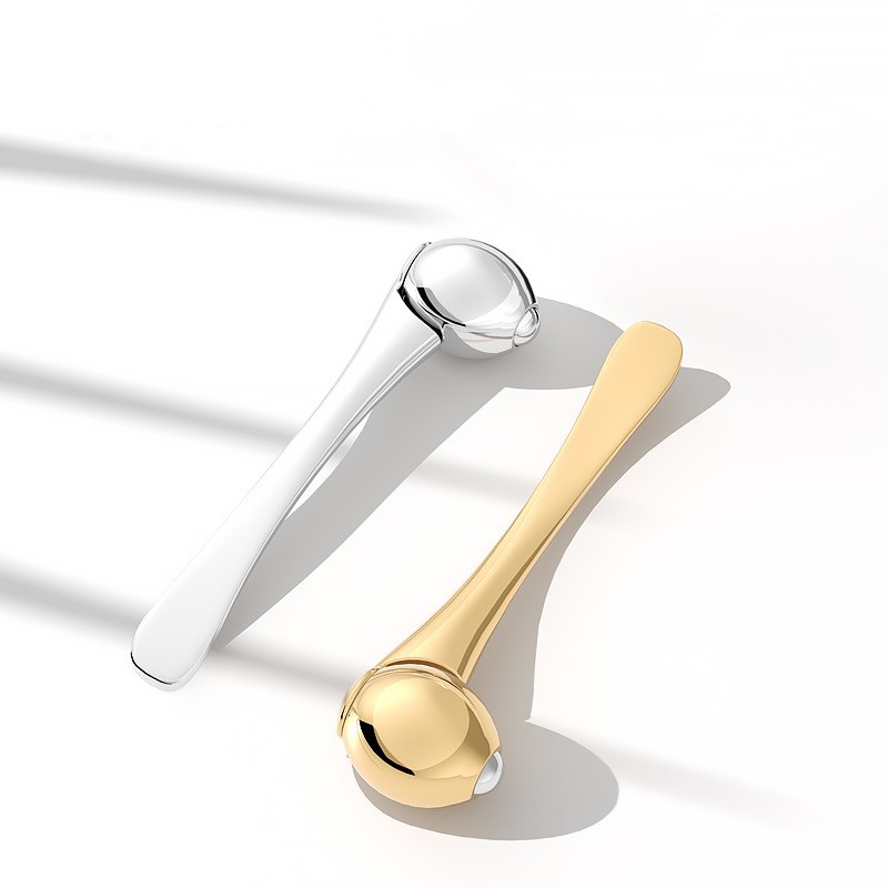 Oční váleček Masážní tyčinka Aplikátor očního krému Kosmetické špachtle Lžíce na obličej proti vráskám Nástroj péče o obličej ze zlaté slitiny