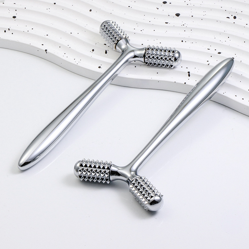 Dárková sada Péče o krásu Mini váleček ve tvaru Y 3D kovová rukojeť Domácí válečkový masážní váleček Válečkový masážní přístroj na obličej a oči