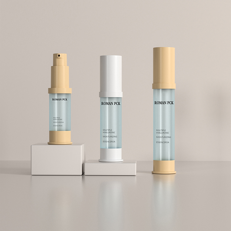 15ml 30ml 1oz matná láhev s pumpičkou Airless Blue Slim Shape Cylinder Vysoký kosmetický krémový gel na obličej Serum Lotion Blush Gel