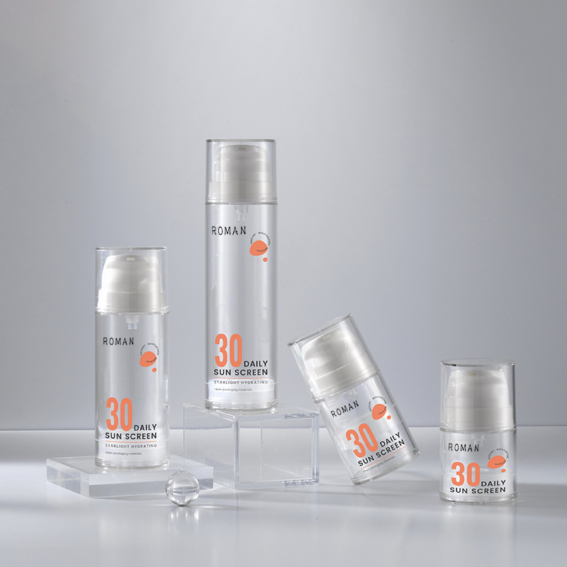 15ml 30ml 50ml 100ml 120ml Transparentní White Airless Packaging Láhev s pumpičkou pro péči o pleť Sérum Tělový olej