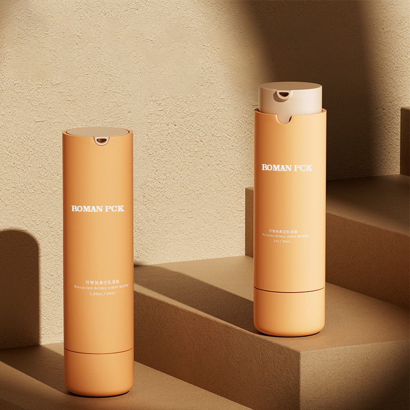 Pomeranč 15ml 30ml 50ml Plastová láhev Airless Pump PP Jako krémové mléko Péče o pleť Balení kosmetického séra