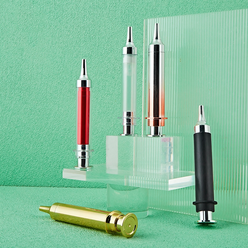 10ml 15ml 20ml Kosmetické oční sérum Krém Injekční tubička Bezvzduchová lahvička ve tvaru injekční stříkačky