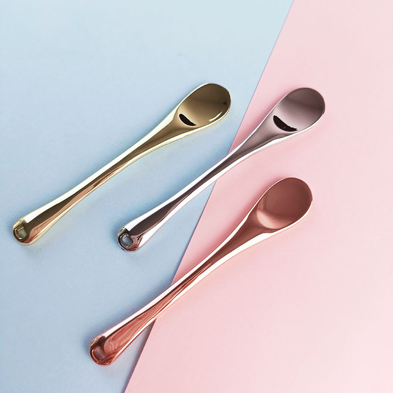 3 barevná opakovaně použitelná mini kovová zinková oční krémová špachtle na nanášení očního krému