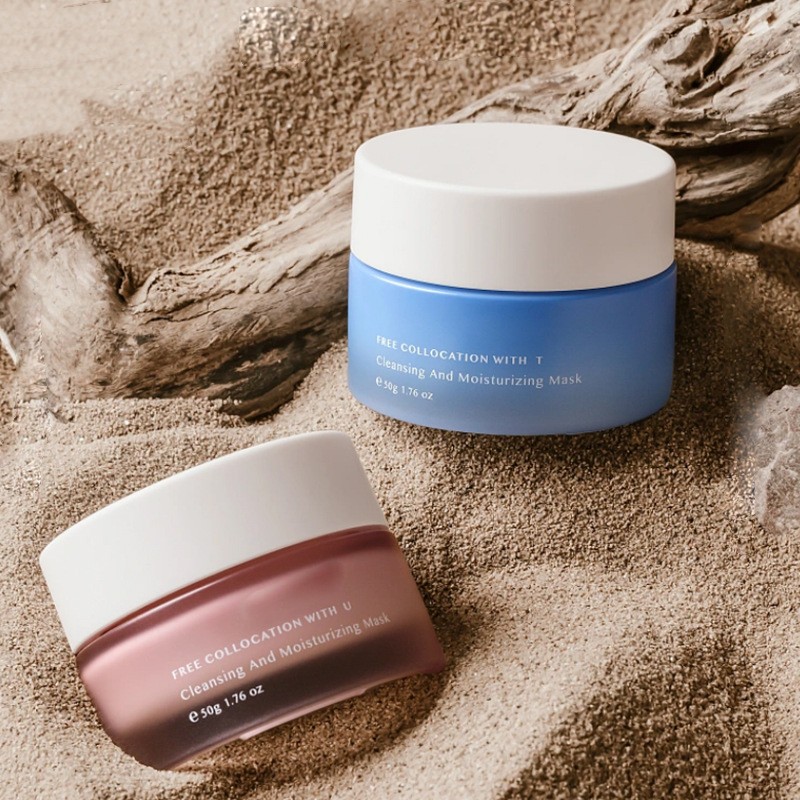 Klasická kulatá skleněná nádoba na krém Kosmetické balení pro krém na obličej a oční krém