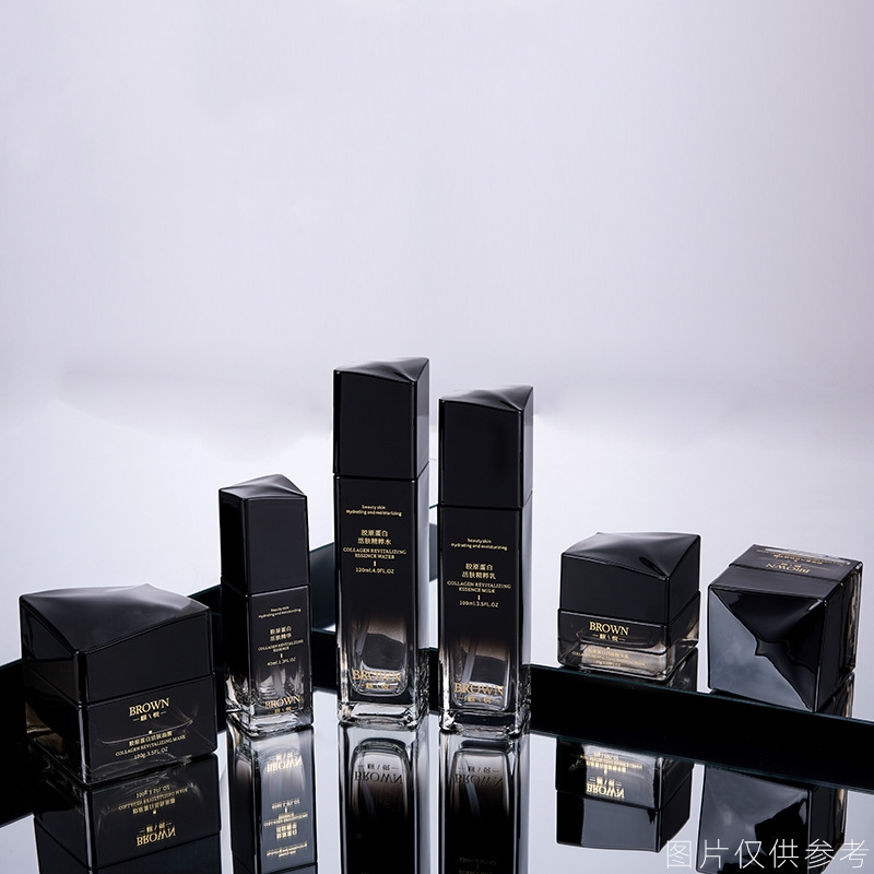 Jedinečná čtvercová skleněná nádoba na smetanu se zvýšeným víčkem pro kosmetické balení Jedinečná čtvercová skleněná nádoba na smetanu se zvýšeným víčkem pro kosmetické balení