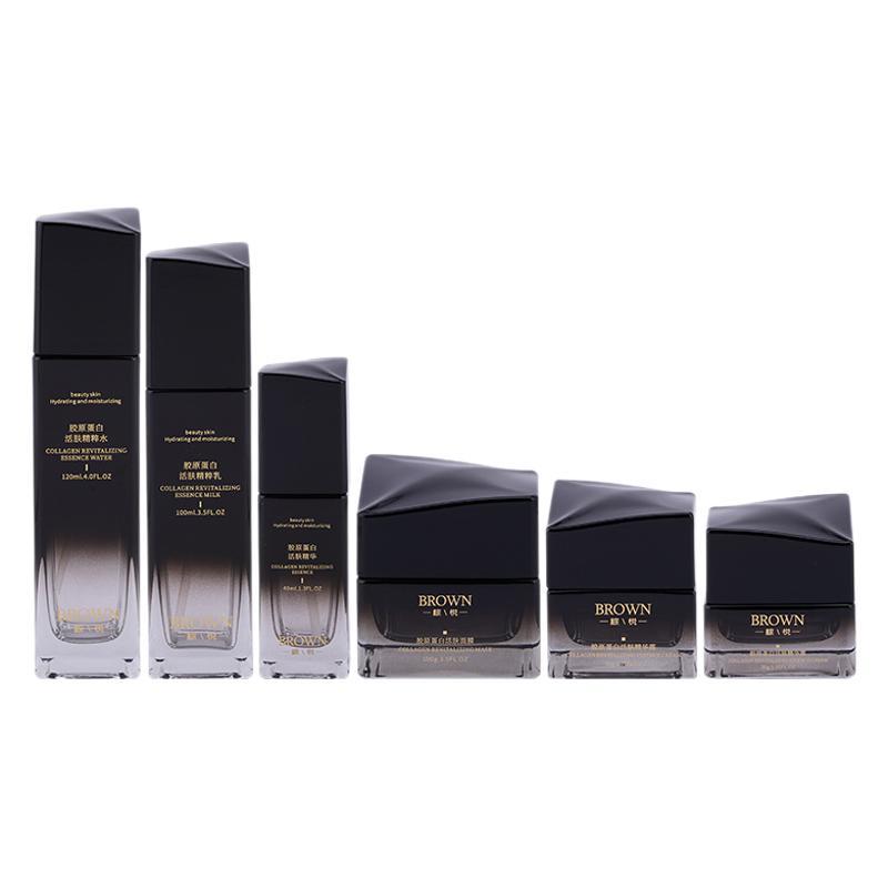 Jedinečná čtvercová skleněná nádoba na smetanu se zvýšeným víčkem pro kosmetické balení Jedinečná čtvercová skleněná nádoba na smetanu se zvýšeným víčkem pro kosmetické balení