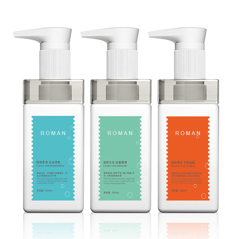 500 ml 750 ml luxusní prázdné kosmetické čtvercové rameno plastová láhev s pumpičkou hotelového šamponu a kondicionéru s dávkovačem mýdla na mytí rukou 500 ml 750 ml luxusní prázdné kosmetické čtvercové rameno plastová láhev s pumpičkou hotelového šamponu a kondicionéru s dávkovačem mýdla na mytí rukou