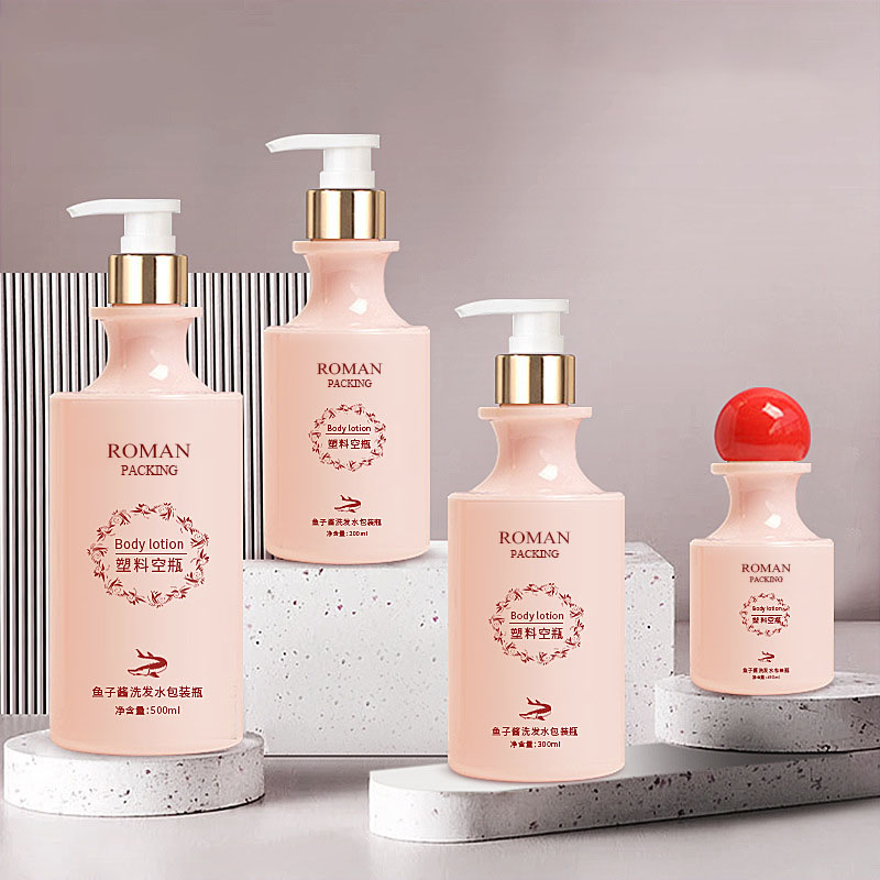 Špičková plastová láhev na mytí obličeje se zakřiveným hrdlem Lahvička s tonerem pro péči o pleť 100 ml 200 ml 300 ml 500 ml s kuličkovým uzávěrem