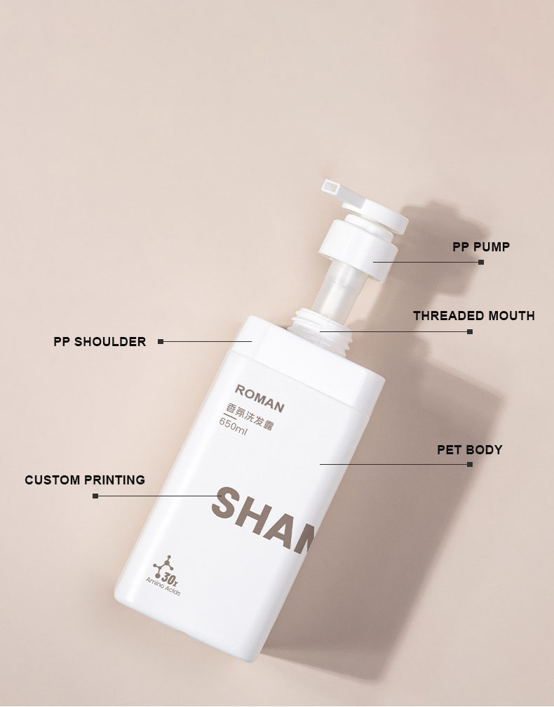 Nový design Private Logo Matná bílá 650 ml čtvercová prázdná HDPE plastová lahvička na prací prostředek s tekutým pracím prostředkem 1 l pro šampon sprchový gel Nový design Private Logo Matná bílá 650 ml čtvercová prázdná HDPE plastová lahvička na prací prostředek s tekutým pracím prostředkem 1 l pro šampon sprchový gel
