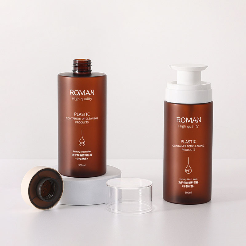 Plastové láhve s dávkovačem čerpadla odolný proti úniku Velký prázdný průhledný jantarový válec Doplňovatelný pro šampon Kondicionér na vlasy Oleje Plastové láhve s dávkovačem čerpadla odolný proti úniku Velký prázdný průhledný jantarový válec Doplňovatelný pro šampon Kondicionér na vlasy Oleje