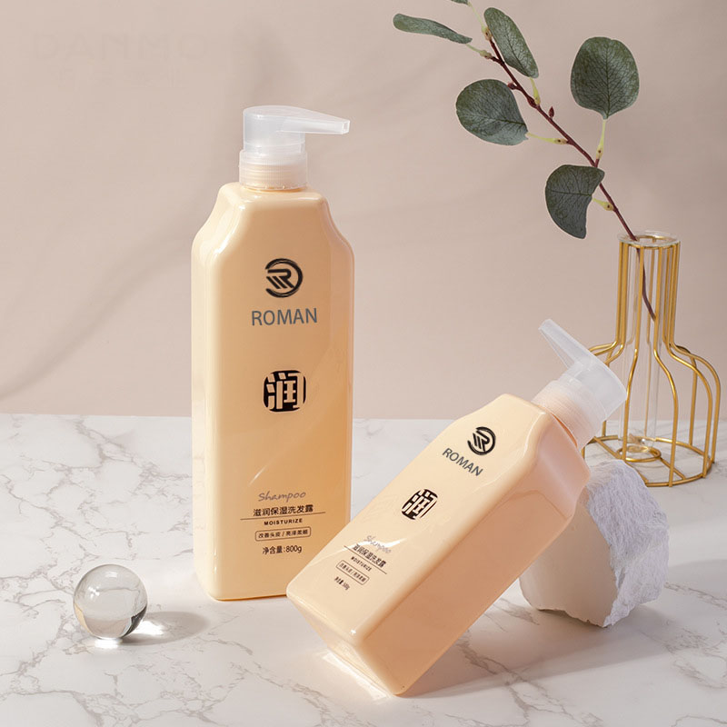 500 ml 800 ml Žlutá plastová pumpička na tělové mléko PET Plastová kosmetická lahvička na jemný dotykový šampon