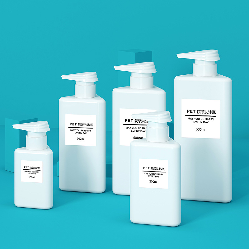 Nová trojúhelníková PET plastová prázdná lahvička na pleťové mléko nebo pleťové mléko 100 ml 200 ml 300 ml 400 ml 500 ml kosmetická lahvička