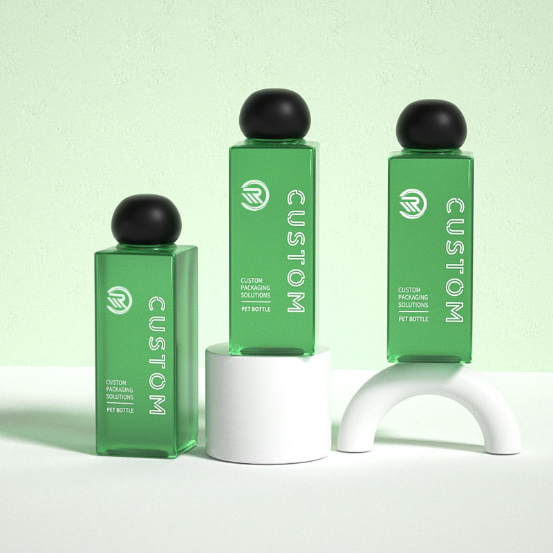 Prémiové plastové čtvercové 200 ml 250 ml lahvičky s čirým matným kosmetickým mlékem pro sérum péče o pleť Balení prémiového toneru se šroubovacím uzávěrem ve tvaru kuličky